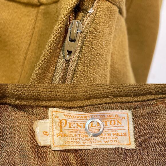 Vintage 1960's PENDLETON Wool Pencil Skirt / Sz 8 / Midi Retro Dark Academia - Picture 8 of 8